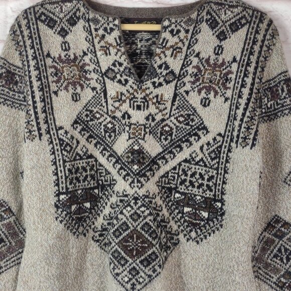 Invisible World 100% Alpaca V-Neck Sweater Large Hand Loomed Juneau Alaska - Picture 9 of 11